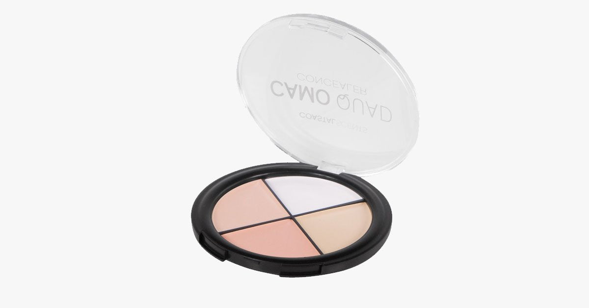 Camo Quad Concealer Palettes for Perfect Coverage - Compact and Convenient with 4 Shades in One Palette