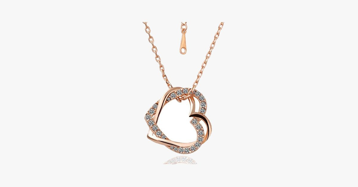 Crystal Double Heart Necklaces