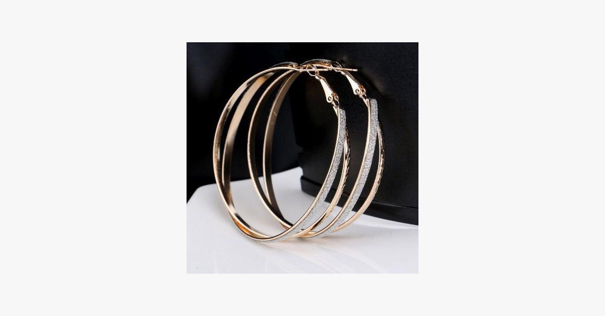 Double Band Stardust Hoop Earrings