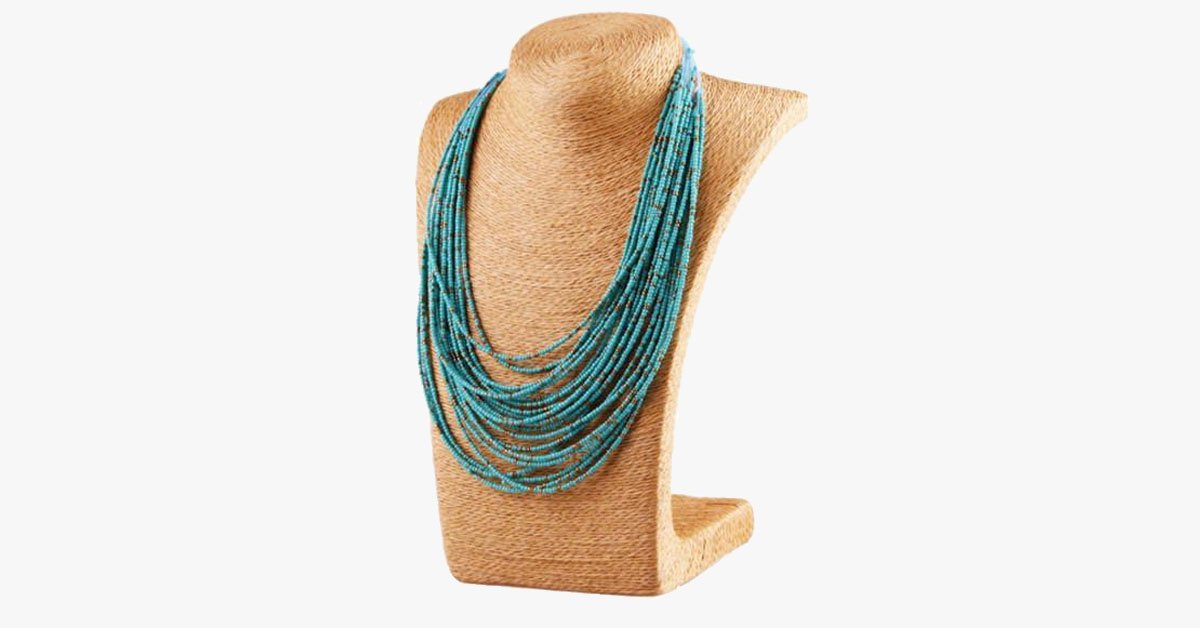 Turquoise Bohemian Bead Necklace