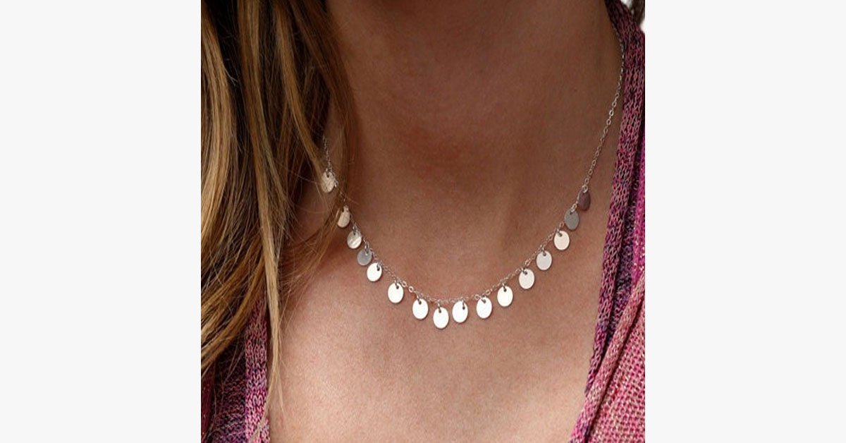 Simple Chain Round Tassel Necklace