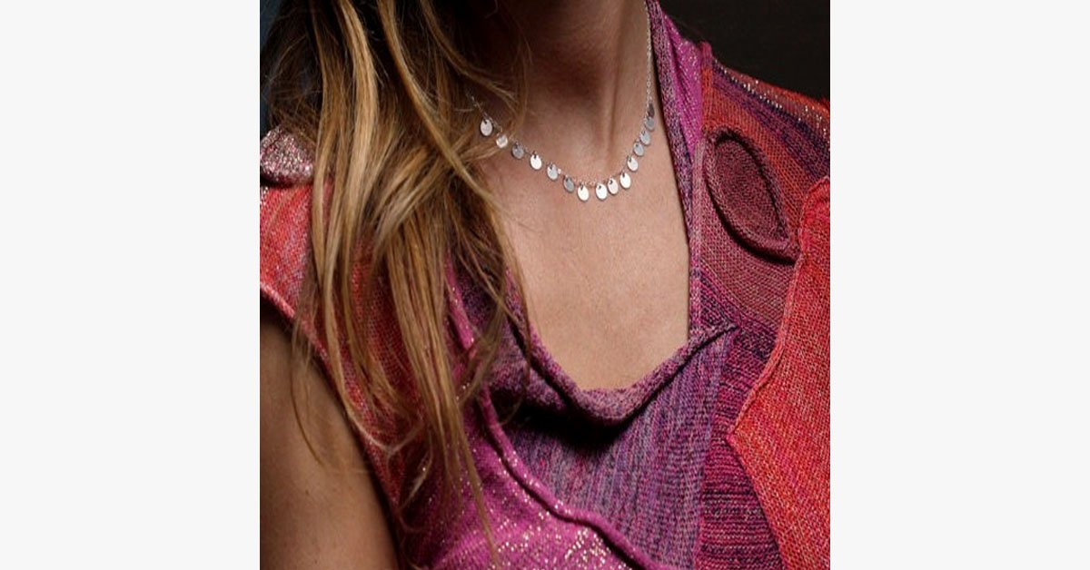 Simple Chain Round Tassel Necklace