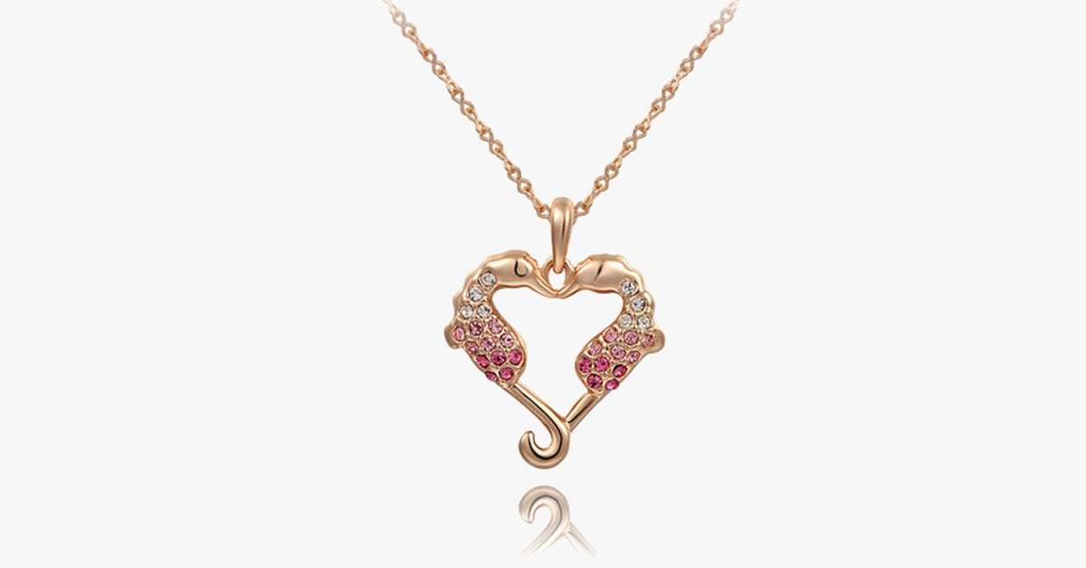 Sea Horse Love Heart Pendant