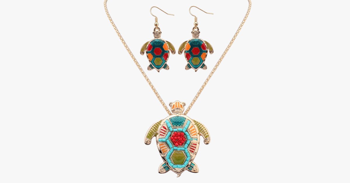 Sea Turtle Hippie Pendant Set