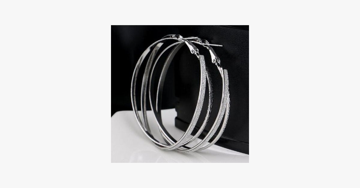 Double Band Stardust Hoop Earrings
