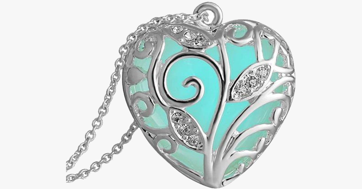 Glow In The Dark Heart Necklace