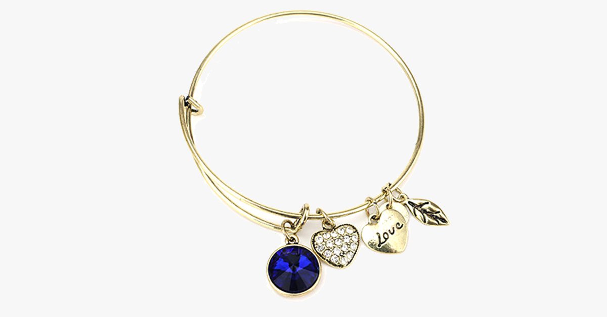 September Birthstone Charm Bangle