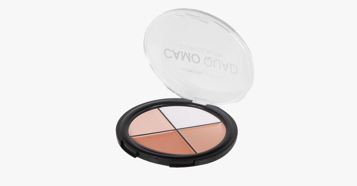 Camo Quad Concealer Palettes for Perfect Coverage - Compact and Convenient with 4 Shades in One Palette