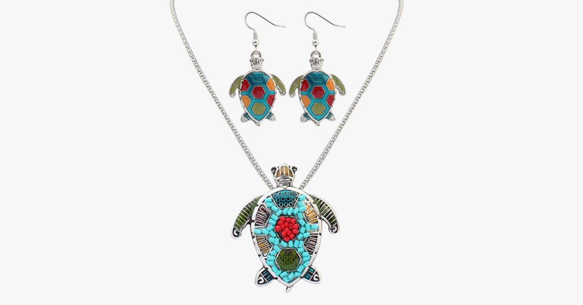 Sea Turtle Hippie Pendant Set