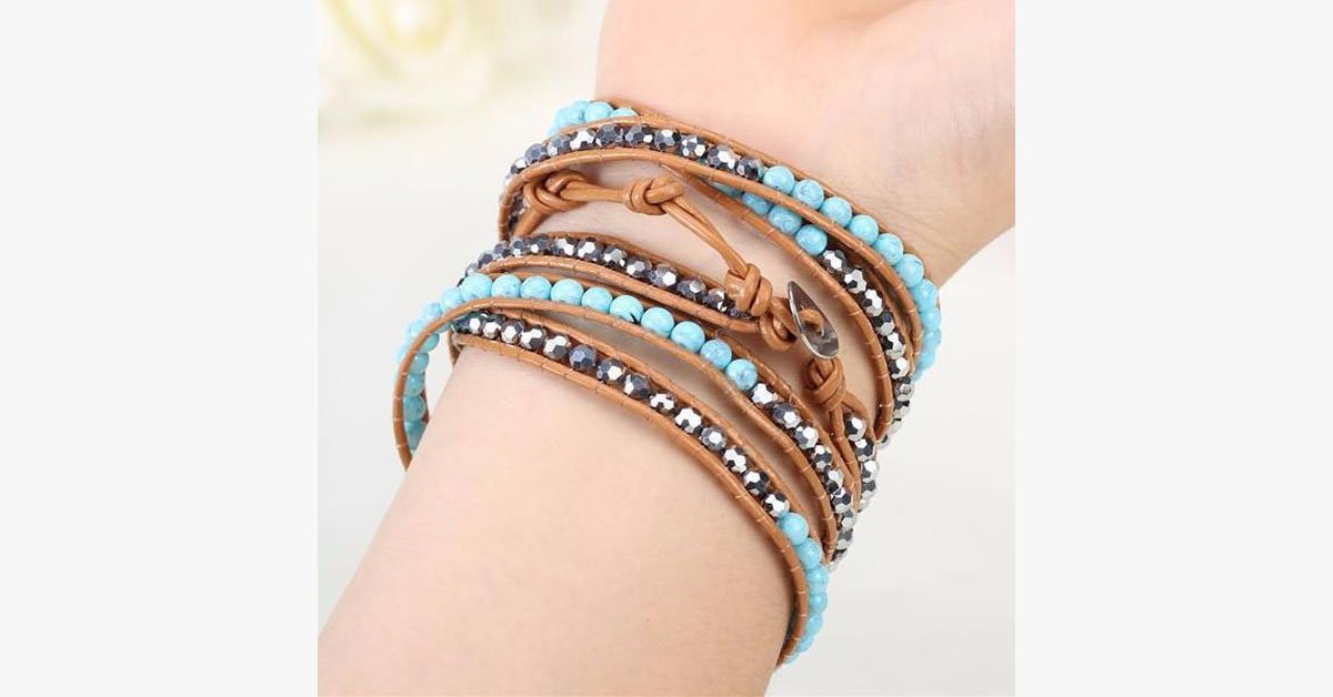 Turquoise Hex Wrap Bracelet