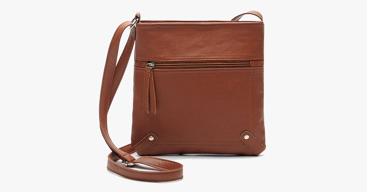 Cross Body Messenger Bag - Made From PU Leather - High Quality - Multi-functional Pockets