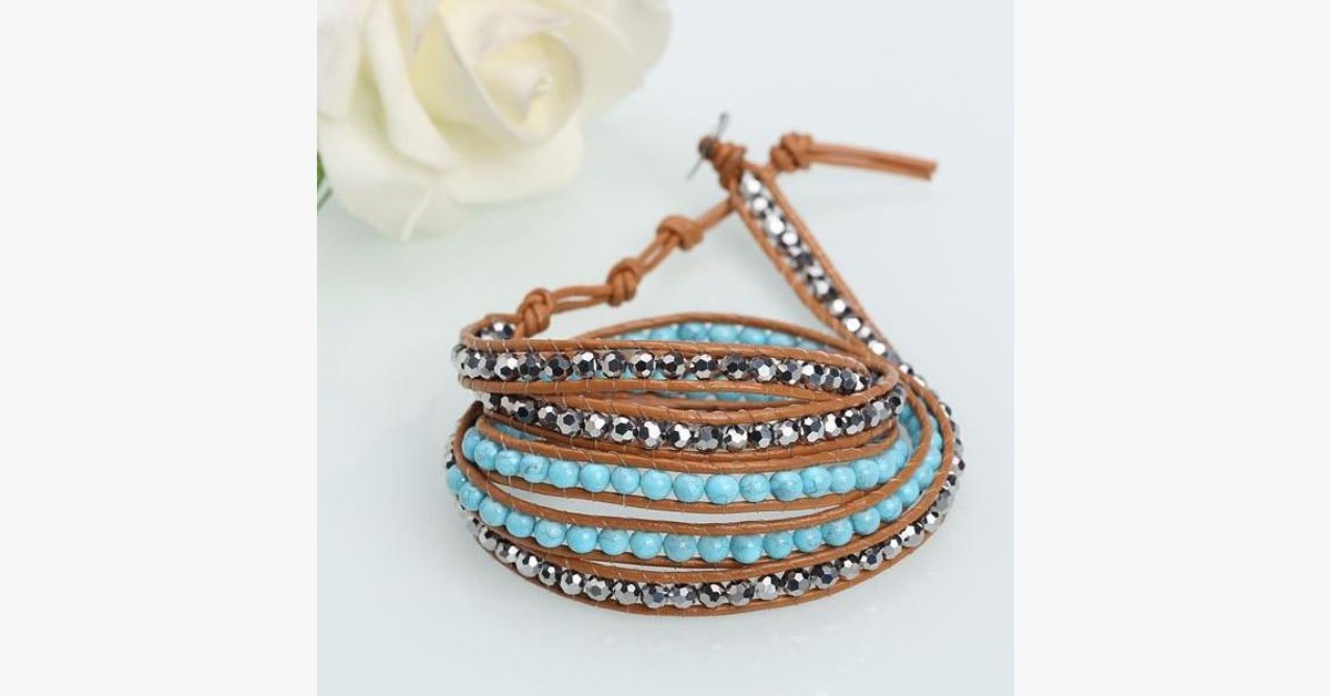 Turquoise Hex Wrap Bracelet