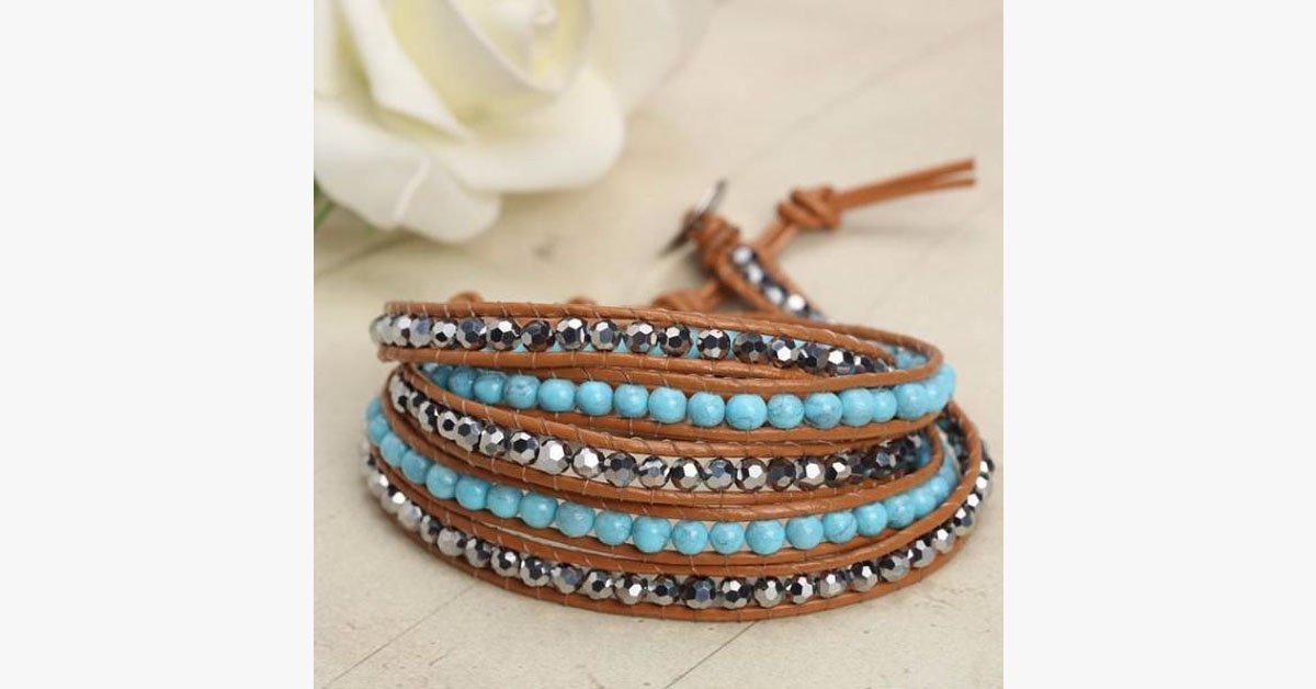 Turquoise Hex Wrap Bracelet