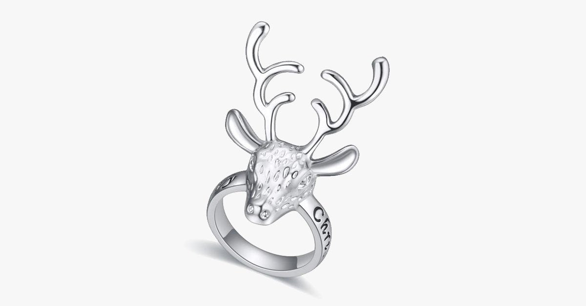 Engraved Reindeer Ring