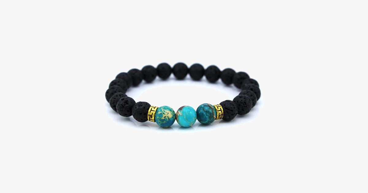 Turquoise Natural Lava Stone Bracelet