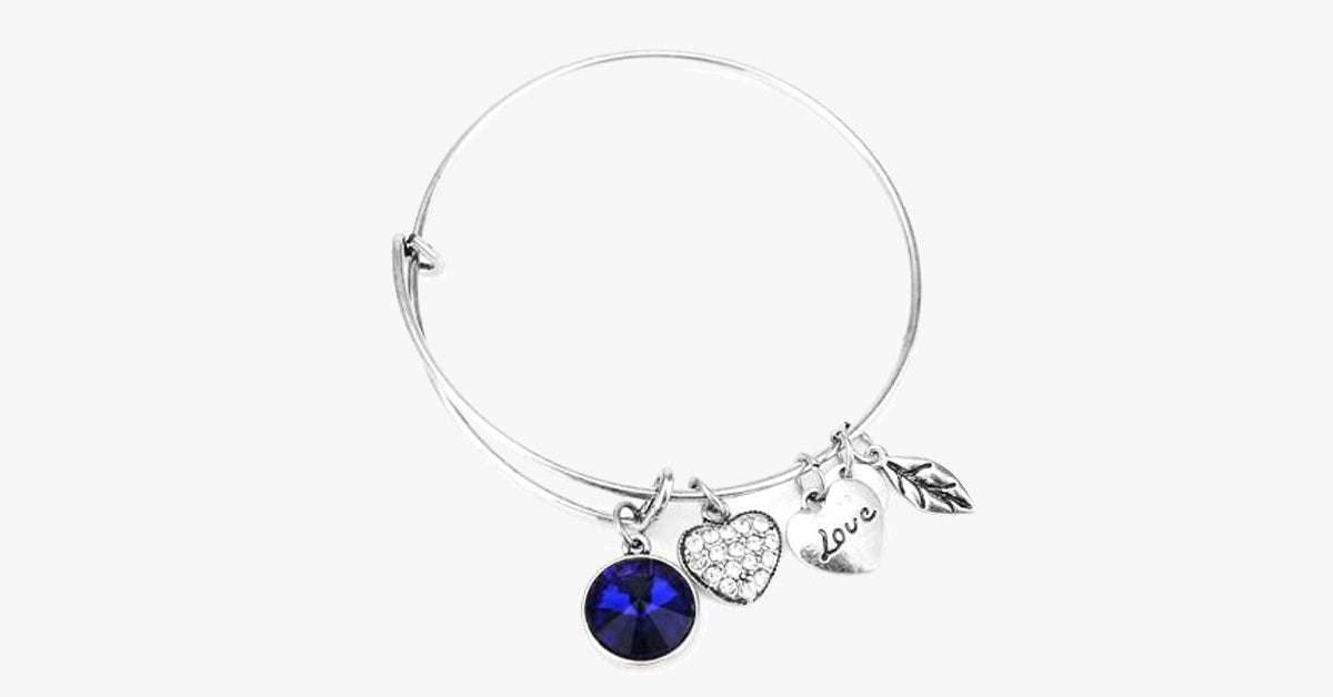 September Birthstone Charm Bangle
