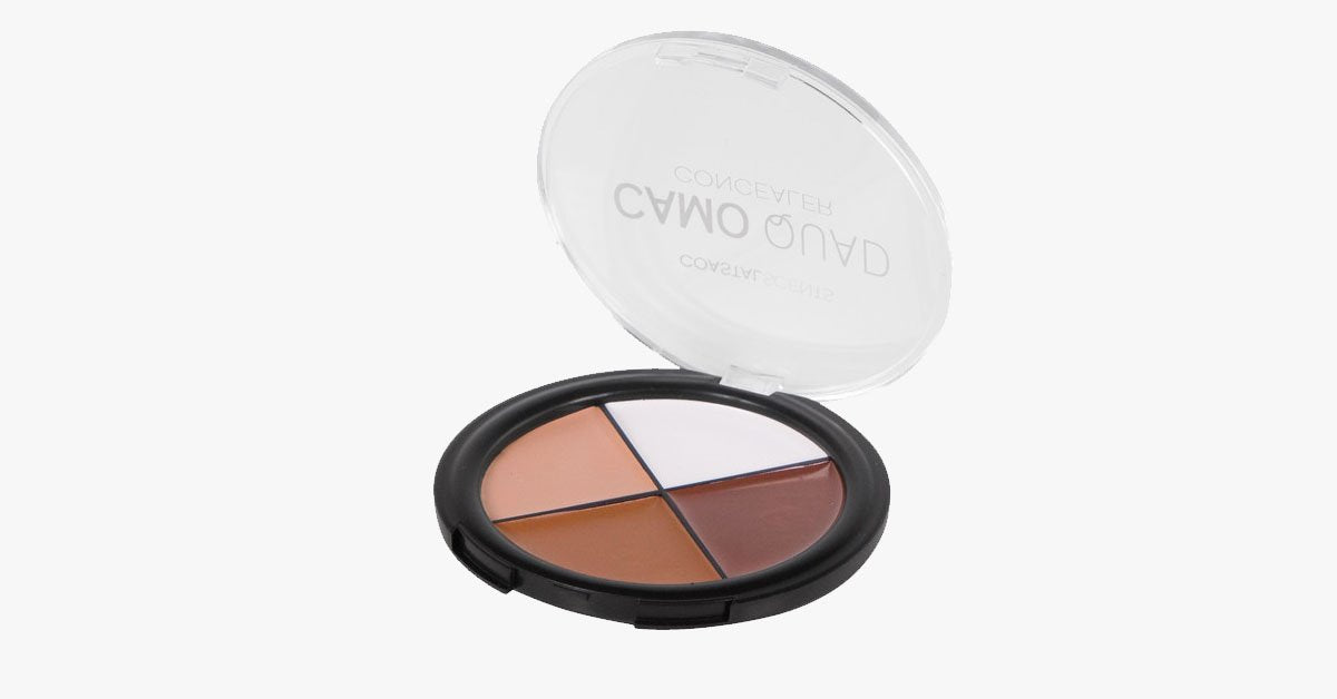 Camo Quad Concealer Palettes for Perfect Coverage - Compact and Convenient with 4 Shades in One Palette