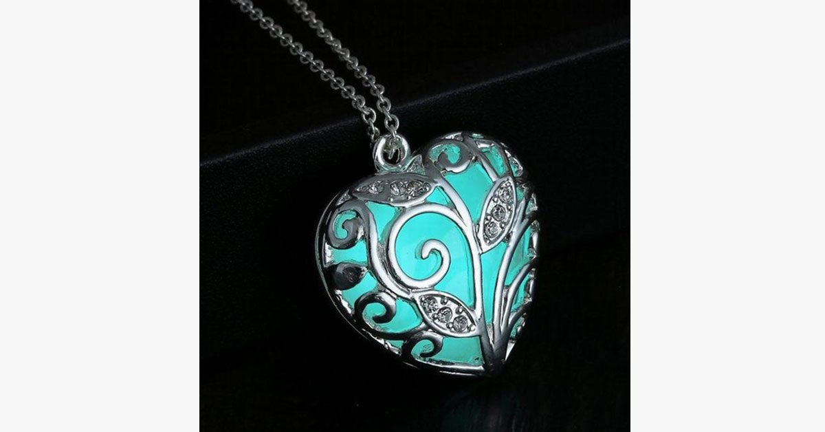 Glow In The Dark Heart Necklace