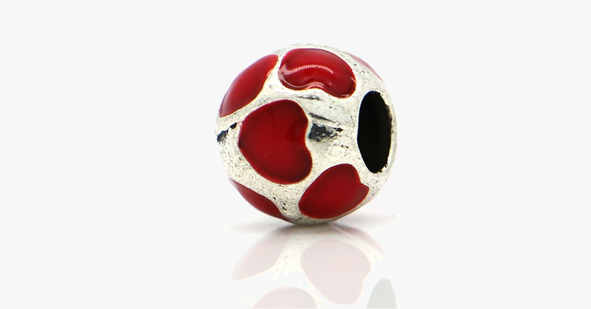 Red Apple Heart Charm