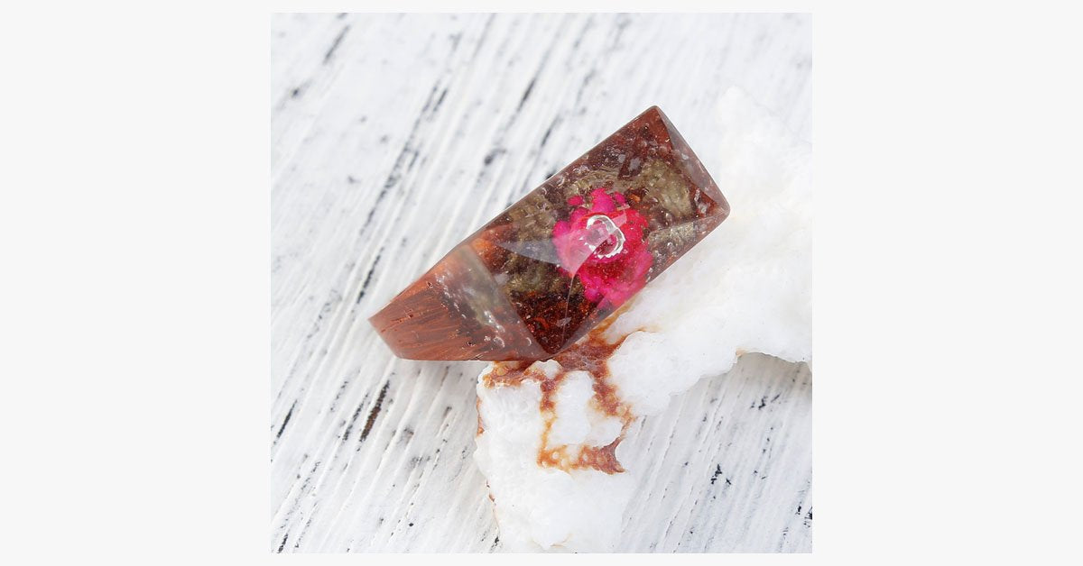 Ethereal Blossom Flower Wood Ring