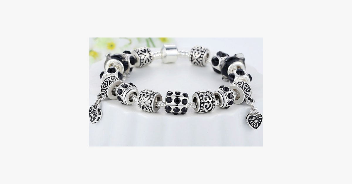 European Crystal Charm Bracelet