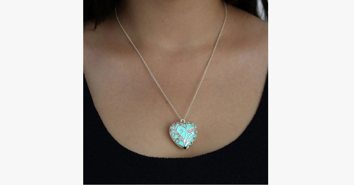 Glow In The Dark Heart Necklace