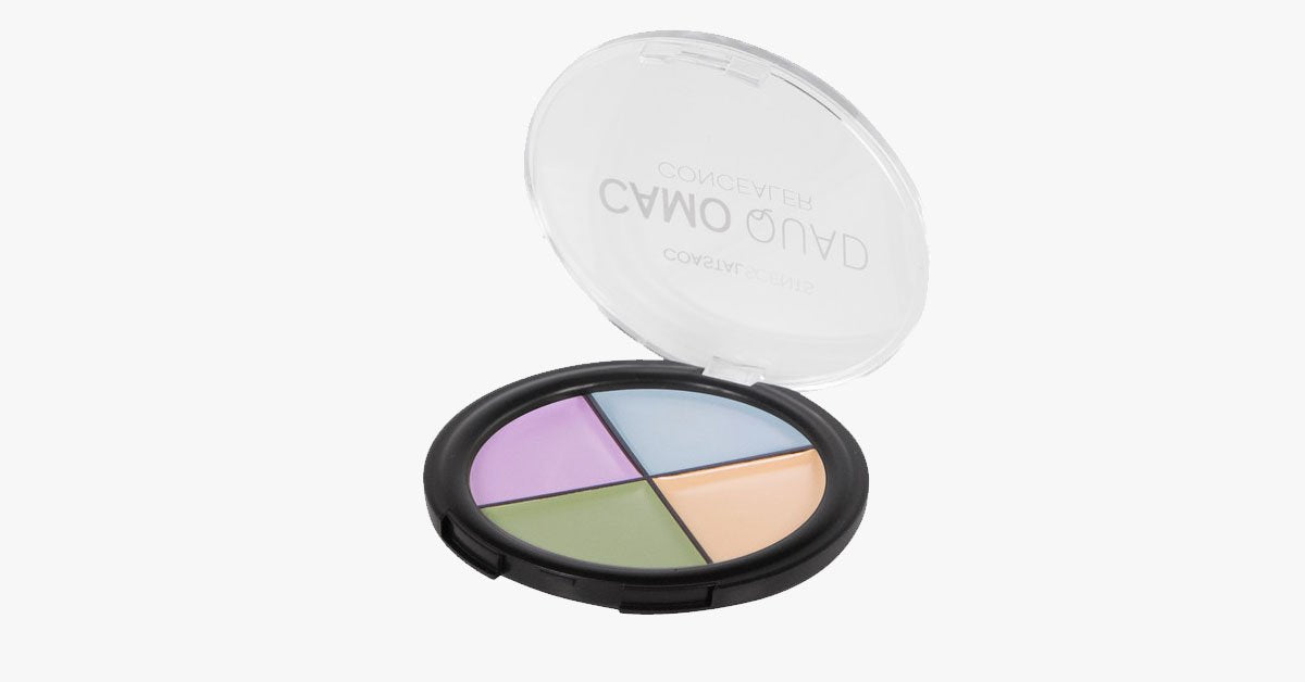 Camo Quad Concealer Palettes for Perfect Coverage - Compact and Convenient with 4 Shades in One Palette