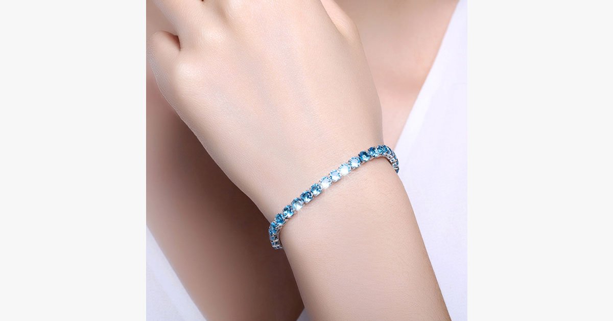 Single Strand Aquamarine Bracelet