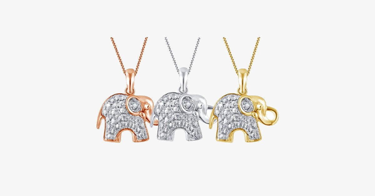 Diamond Accent Elephant Pendant