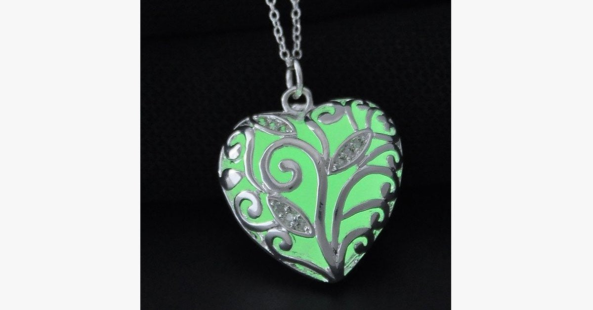 Glow In The Dark Heart Necklace