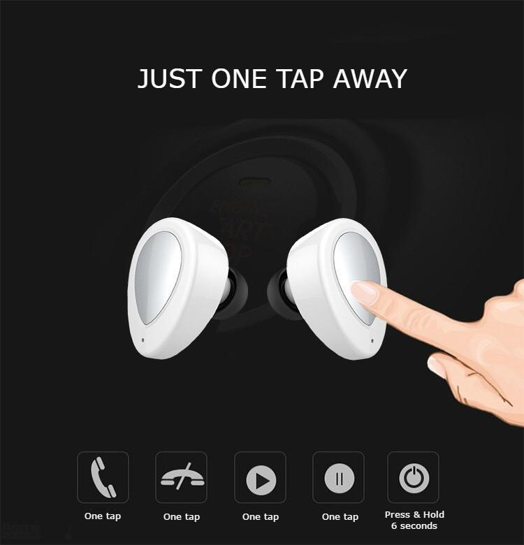 The Real Dual Channel Stereo In-Ear Wireless Earbuds with Charging Case