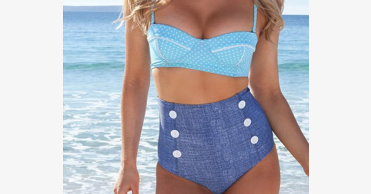 Retro Pin-Up High-Waisted Swimsuit - 4 Styles