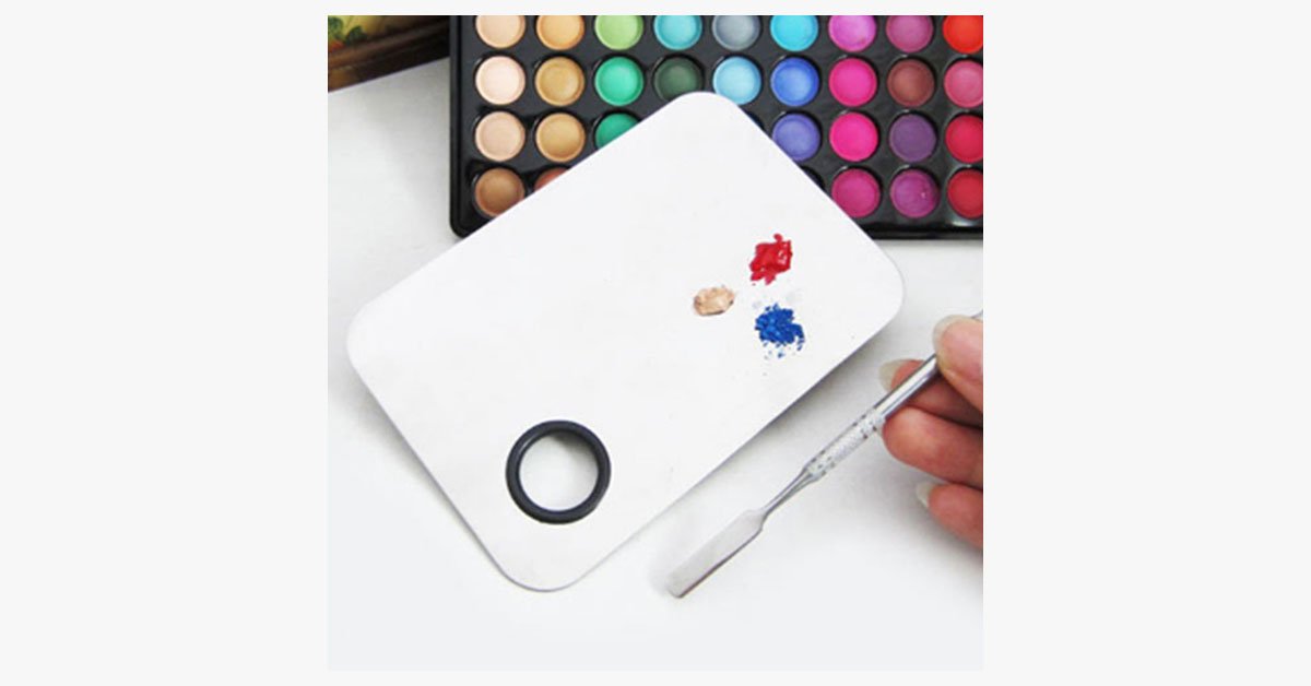 Beauty Stainless Mixing Palette With Spatula Tool