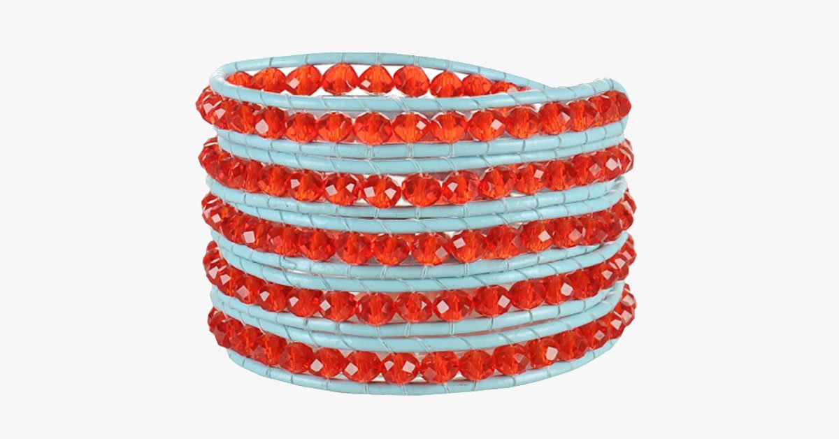 Red Gem Wrap Bracelet