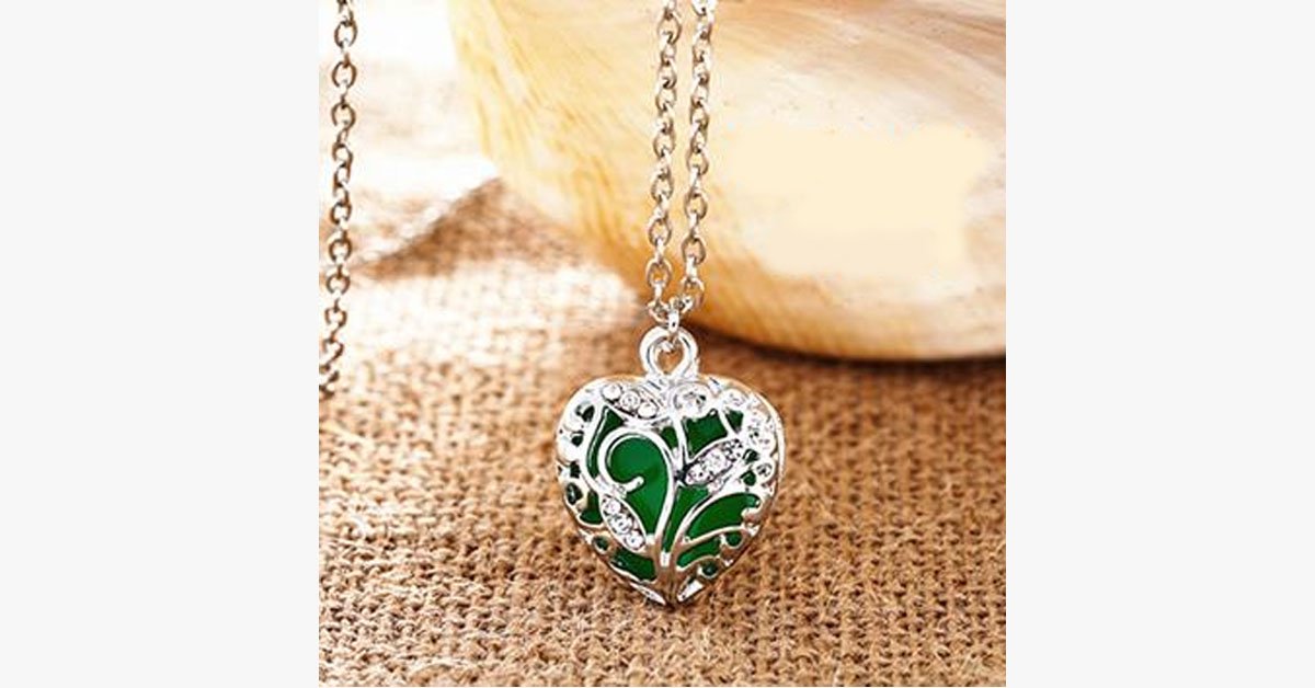 Glow In The Dark Heart Necklace