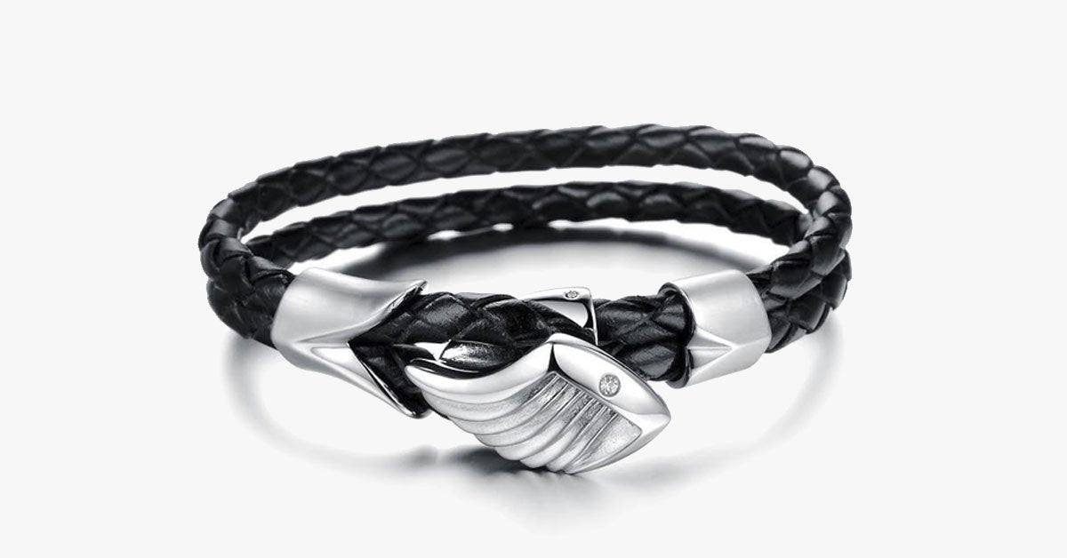 Men's Angels Wing Silver Plated Bracelet
