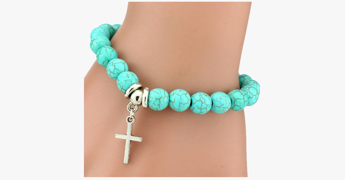 Virtuous Cross Turquoise Bracelet