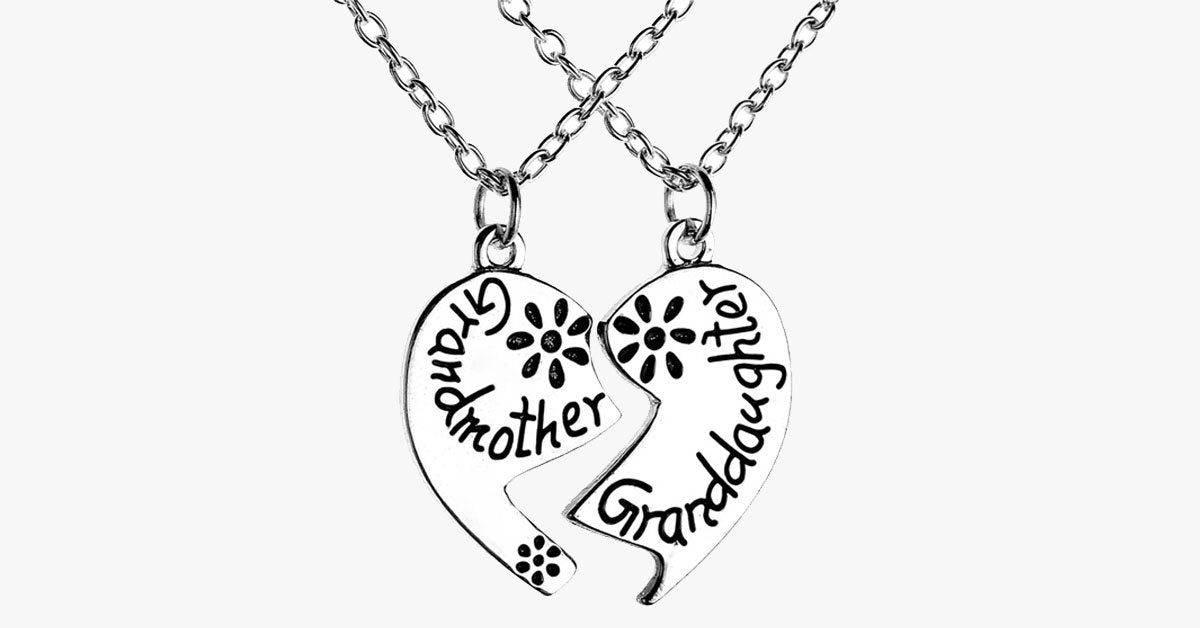 Love Heart Grandmother Granddaughter Pendant Necklace