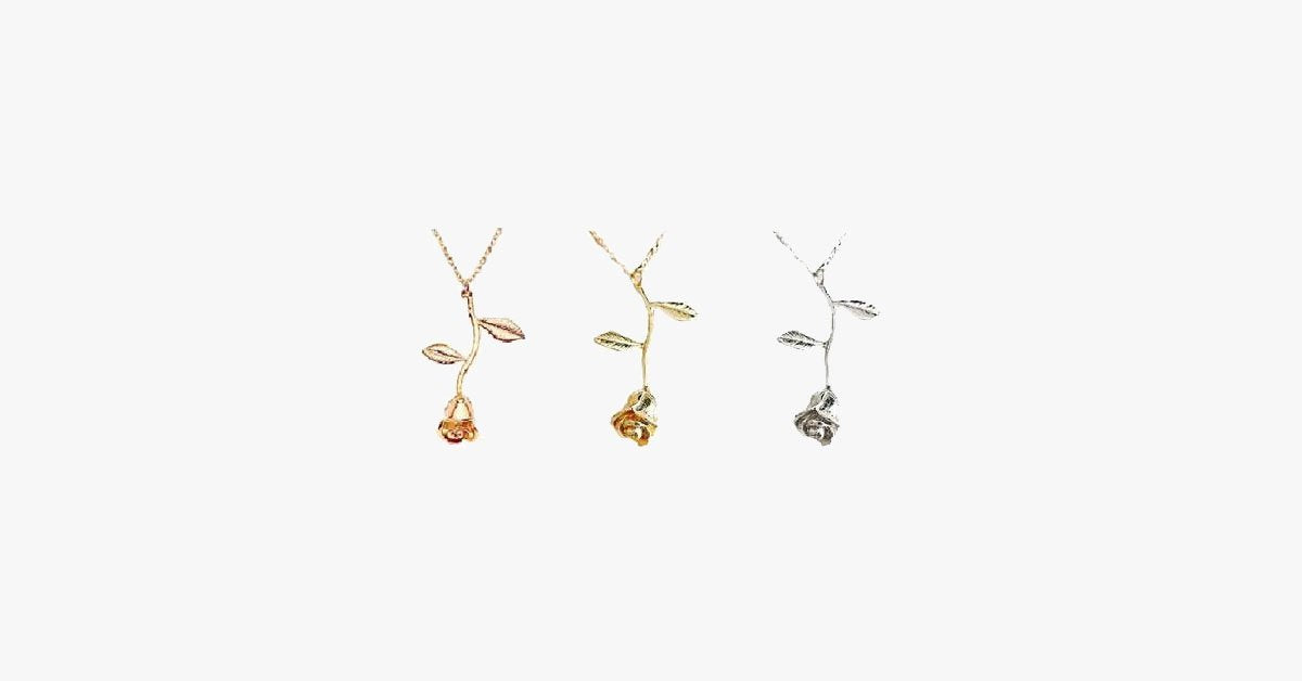 Exquisite Tricolor Rose Flower Pendant