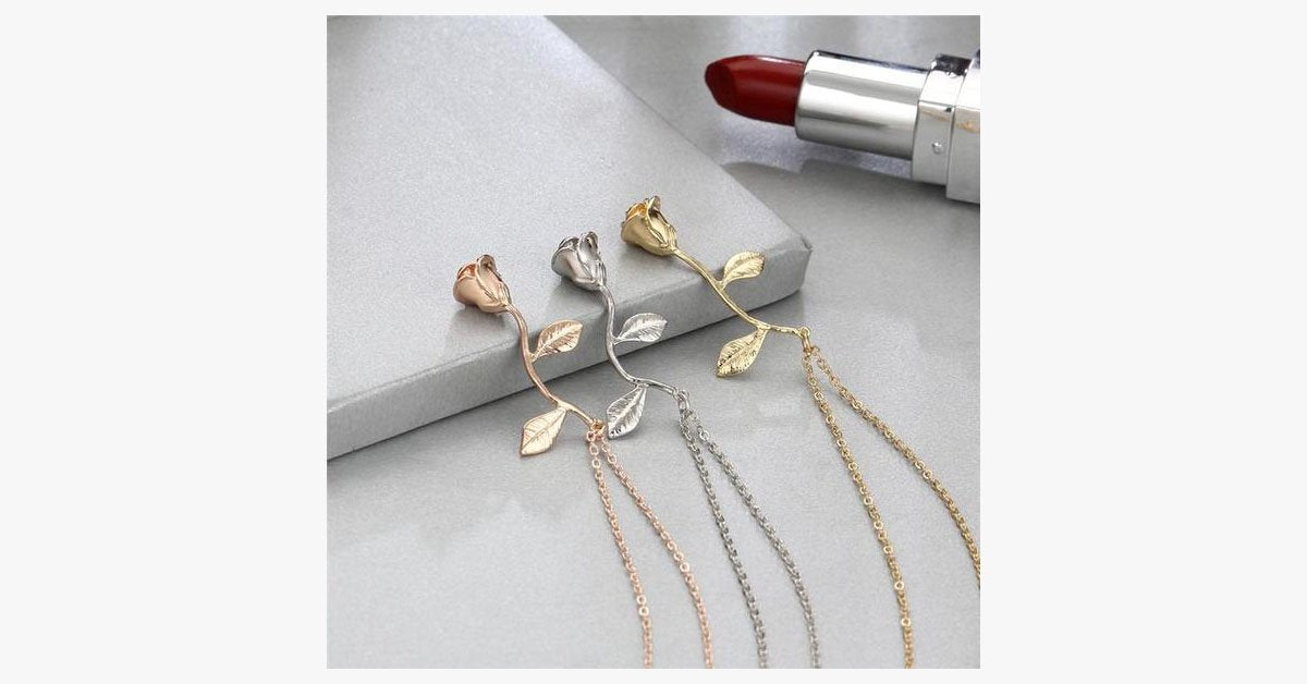Exquisite Tricolor Rose Flower Pendant