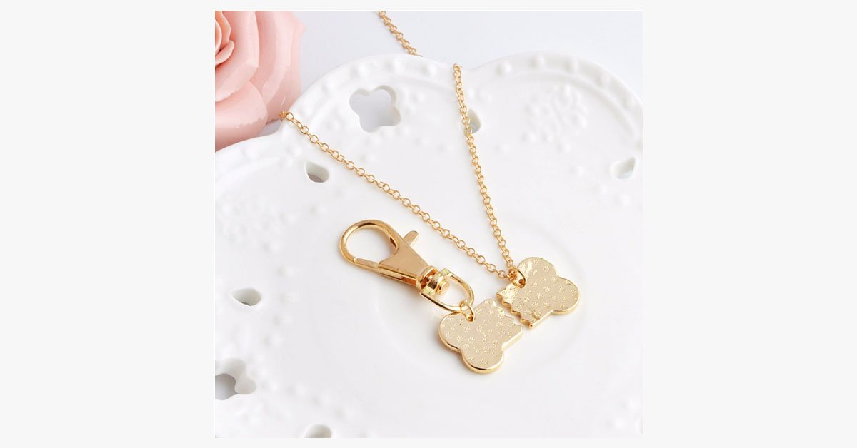 Best Friend Dog Bone Pendant Keychain Set