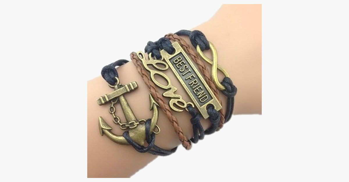 Best Friend Love Anchor Bracelet