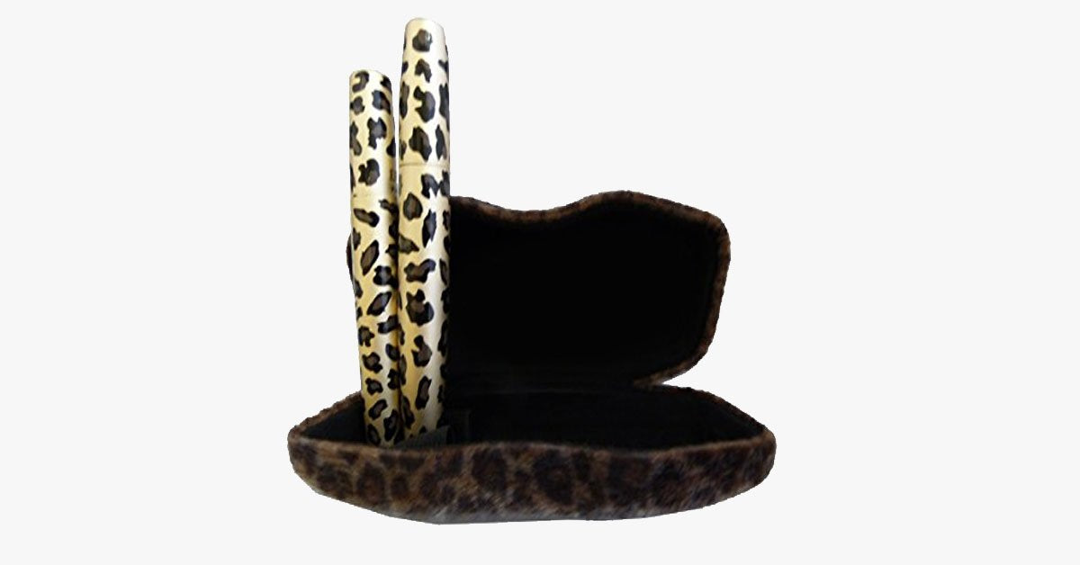 Black Mascara with Furry Leopard Display Case - Long Lasting and Natural Mascara That Keeps You Looking Fresh