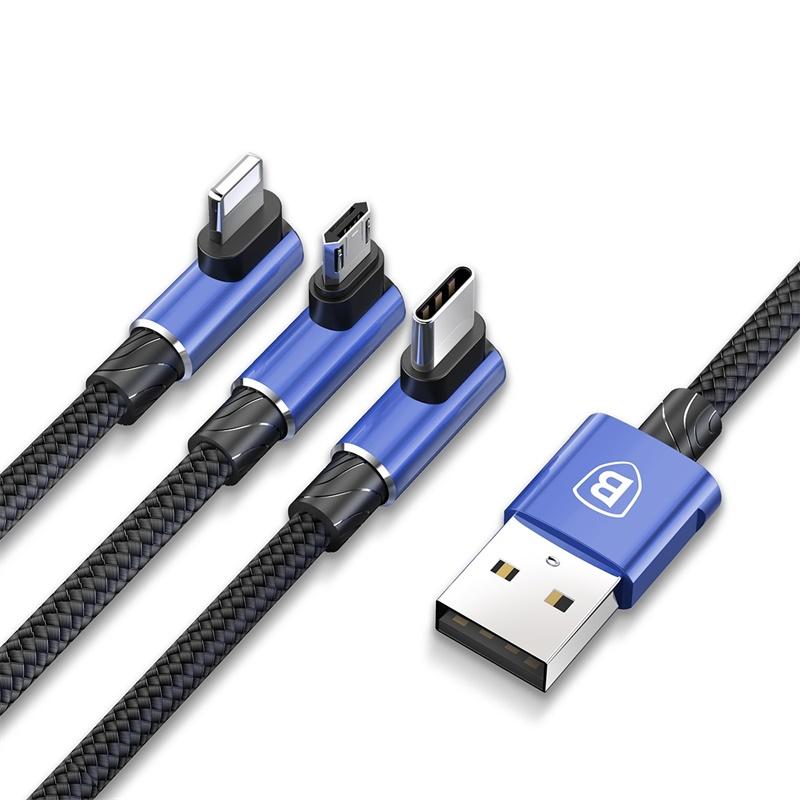 3-headed L-shaped Cable to Have All Your Devices Covered