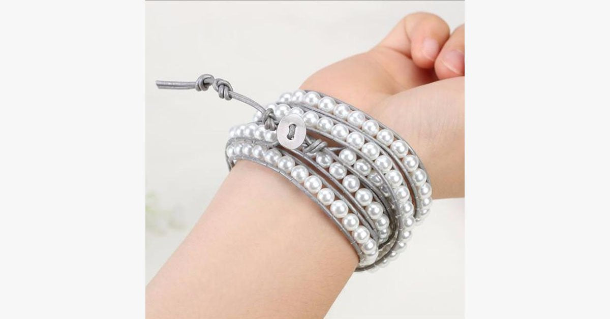 Snow Pearl Wrap Bracelet
