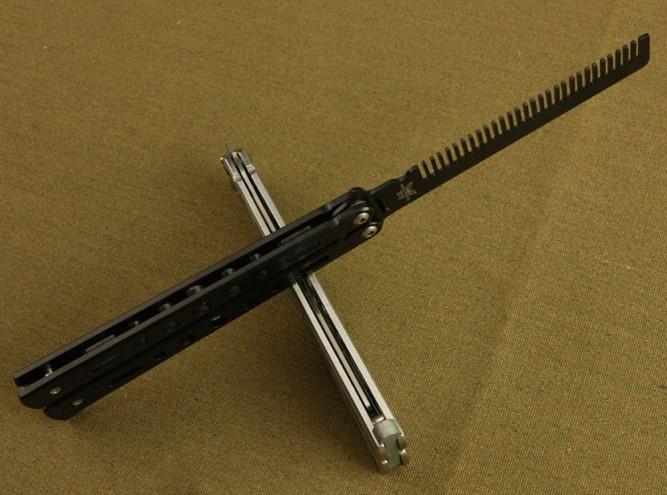 Stainless Steel Butterfly Knife Comb, Also An Outdoor Camping Practice Comb & Knife Without Blades
