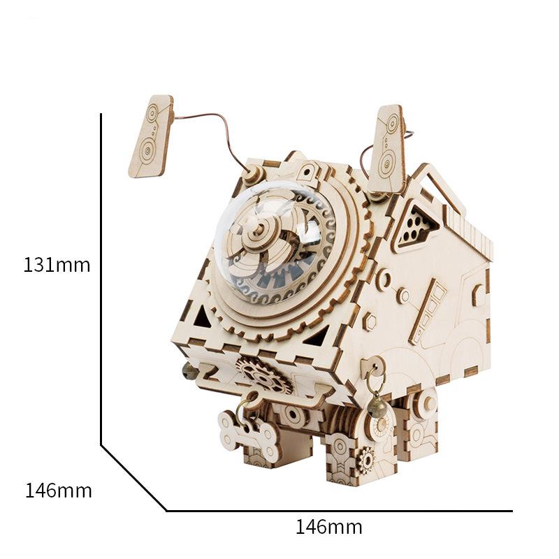 Set up & Wind up the Wooden Music Box to Wind down Yourself