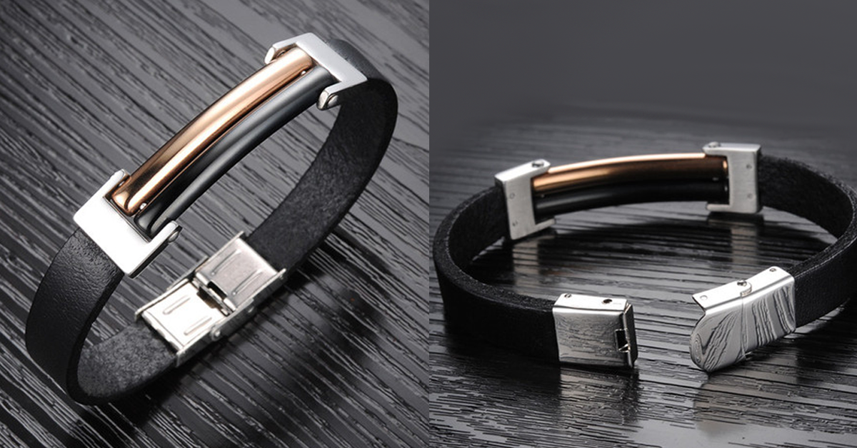 Dual Tone Korean Style Men’s Bracelet in Stainless Steel