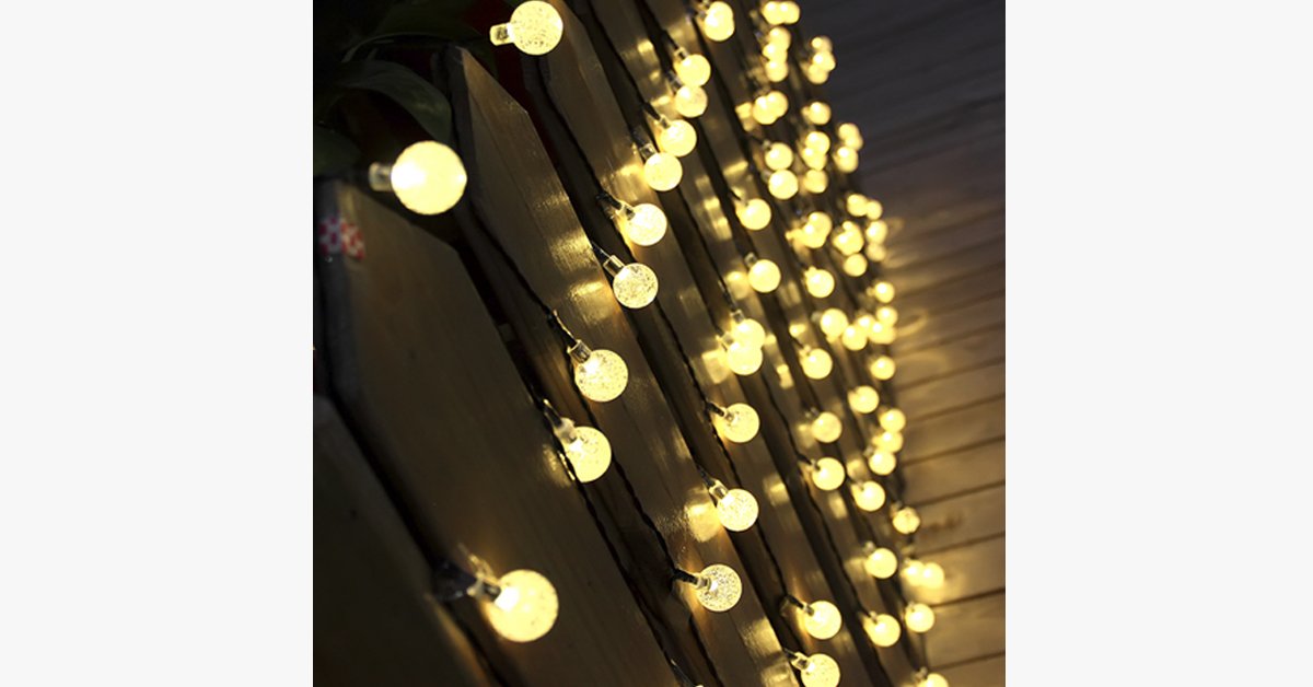 Crystal Ball String Lights With Solar Powered LED - Decorate In Style!