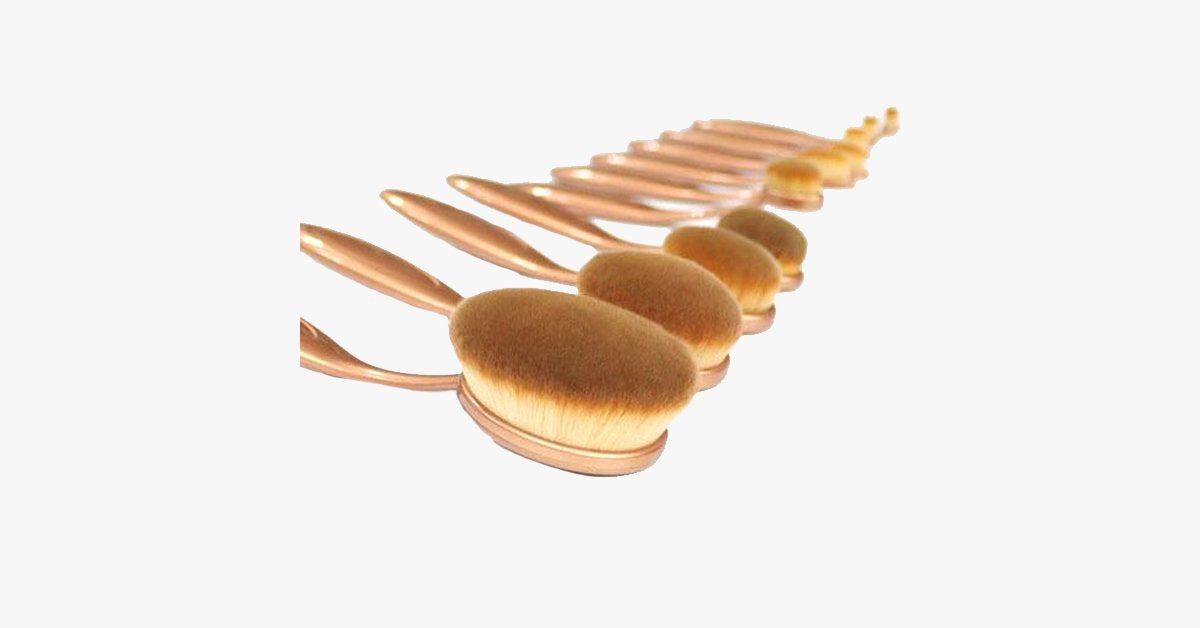 'The Midas Touch' 10 Piece Oval Brush Set